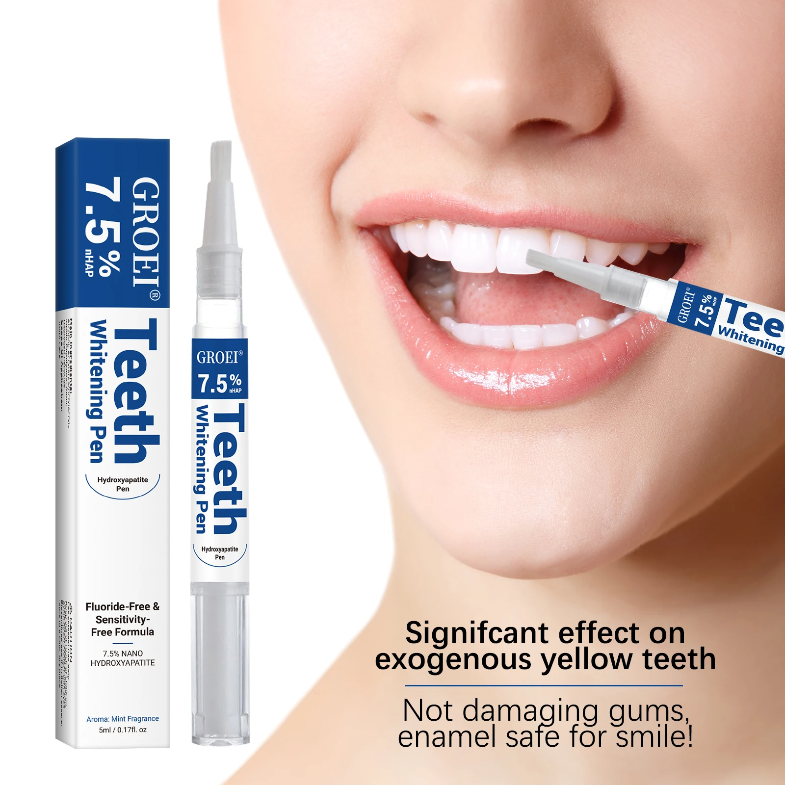 Teeth Whitening Near Me - Hydroxyapatite Zahnaufhellungsstift, schillernder weißer Fleckenentferner, Gelstift,