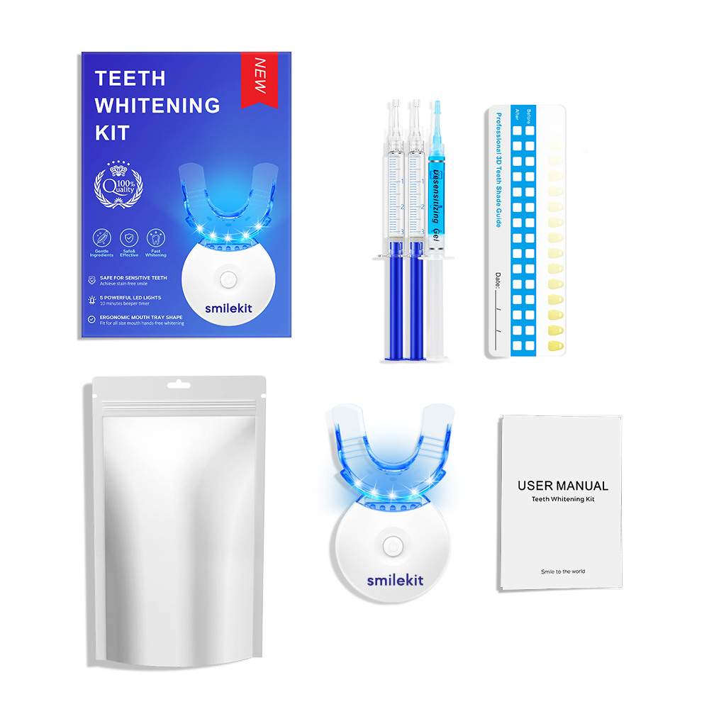 Teeth Whitening Cream - Zahnaufhellungs-Set – 5 x LED-Licht-Zahnaufheller mit