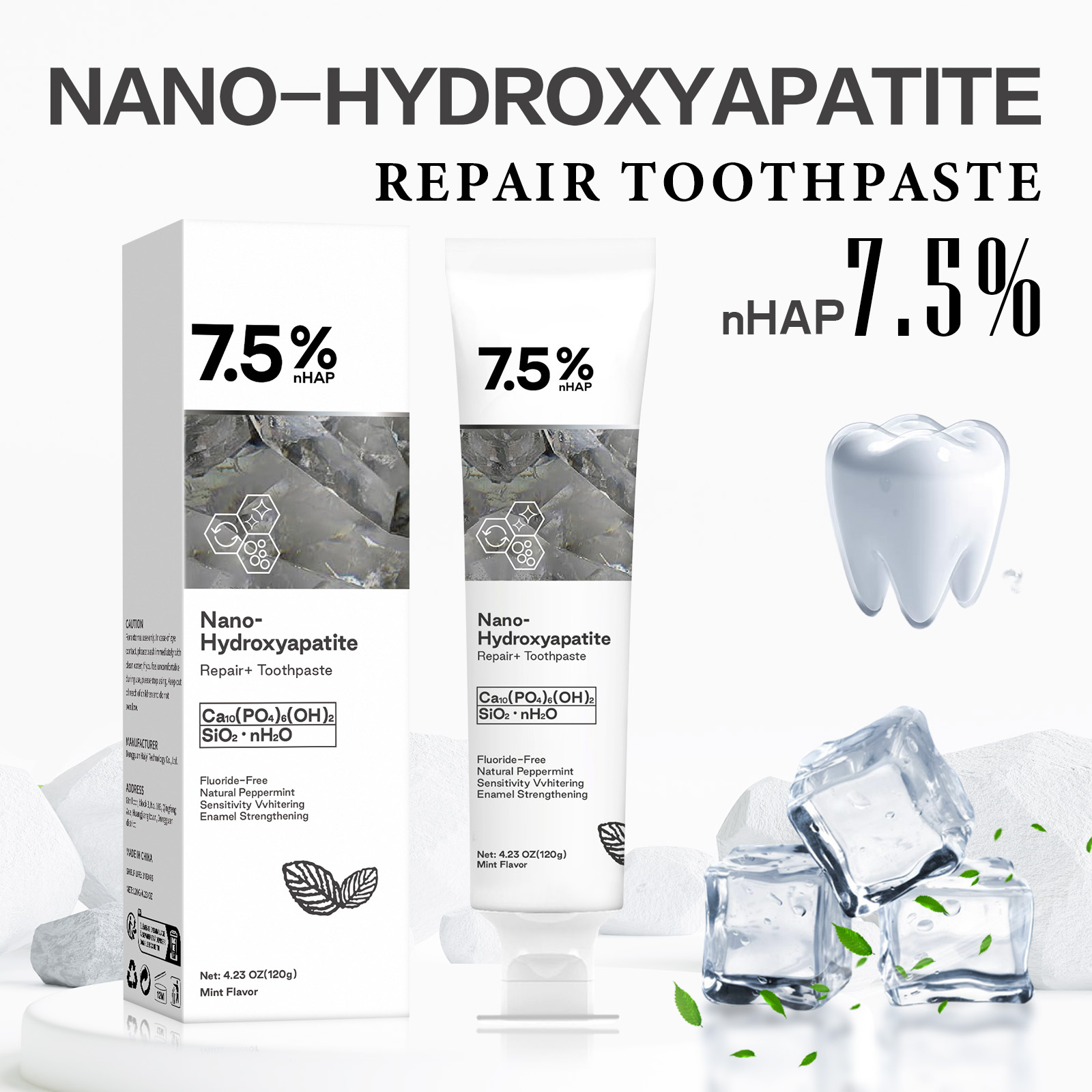 Teeth Whitening Cream - Nano-Hydroxyapatit Zahnpasta zur Entfernung von Kaffee-