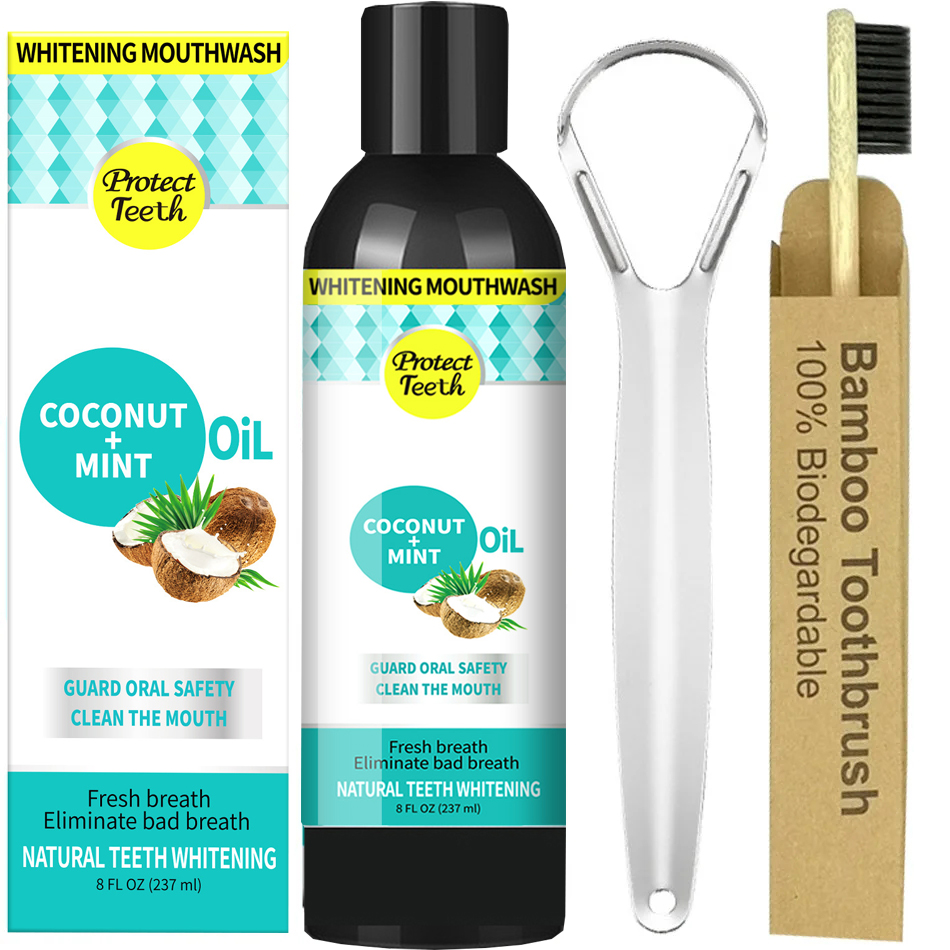 Teeth Whitening Oil Pulling - 237 ml Kokosnuss Minze Ziehen Öl