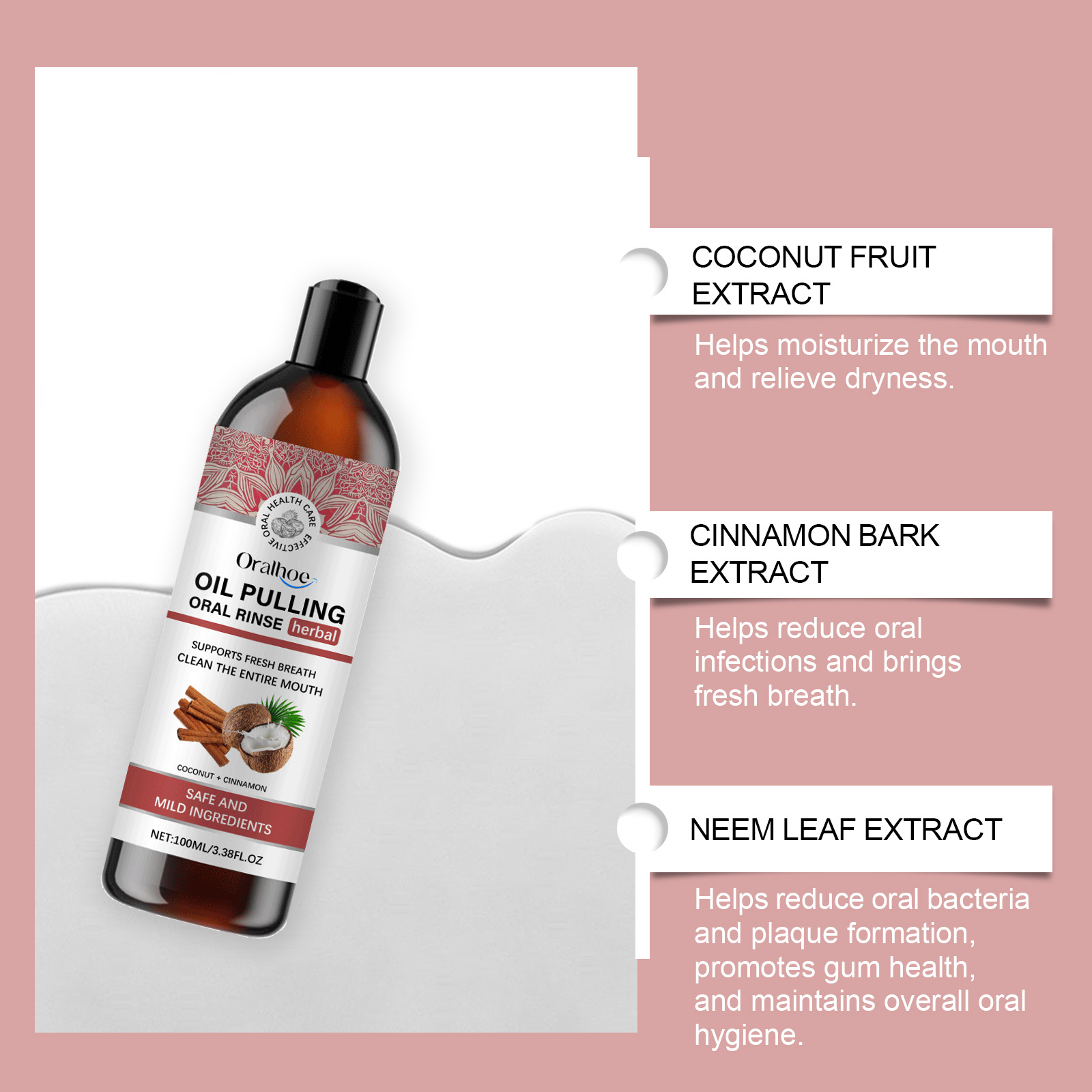 Kokosnuss-Ziehöl, Mundwasser,  – Teeth Whitening Oil Pulling Bewertung und Preis