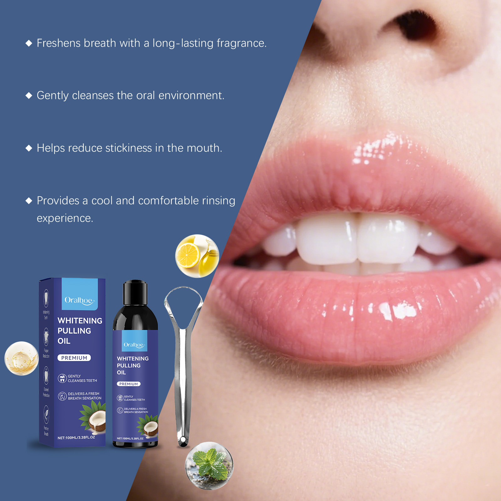 Kokosöl-Mundspülung mit Minze  – Teeth Whitening Oil Pulling Bewertung und Preis