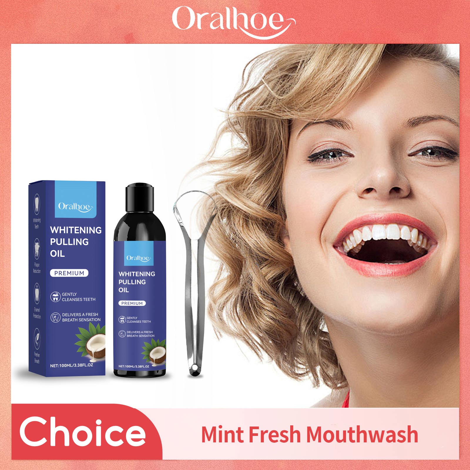 Kokosnuss-Ziehöl mit Zungensch – Teeth Whitening Oil Pulling Bewertung und Preis