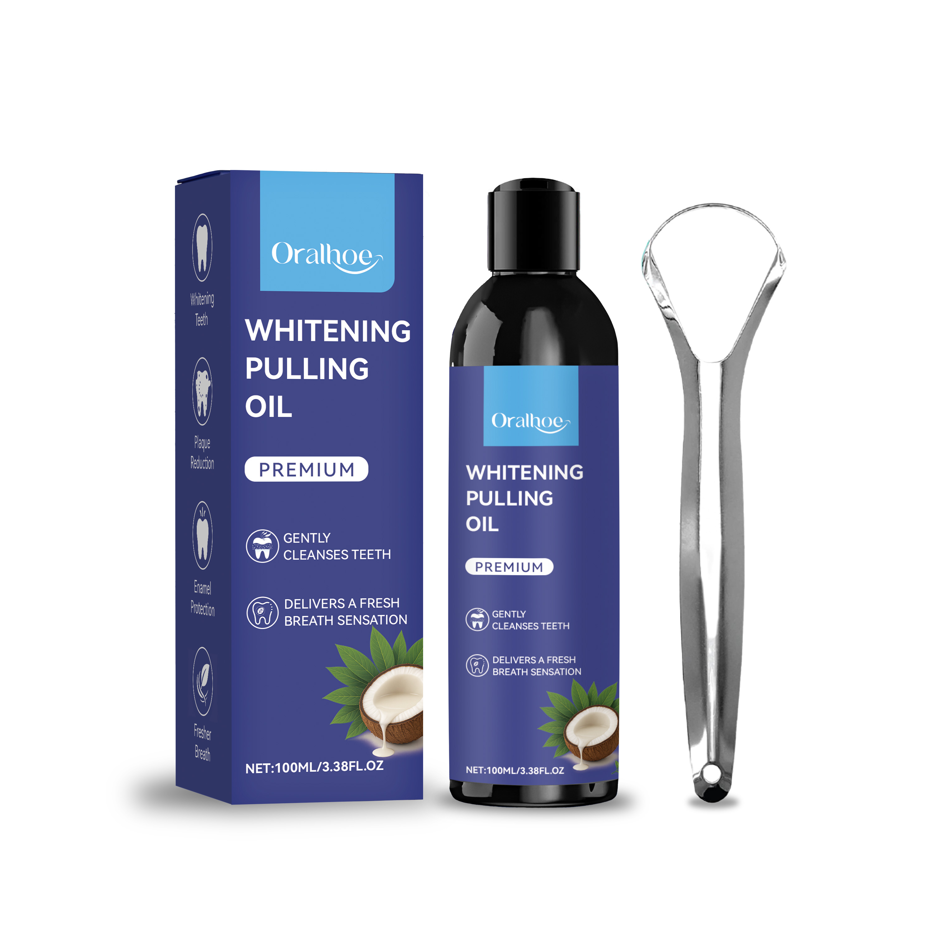 Kokosnuss-Ziehöl mit Zungensch – Teeth Whitening Oil Pulling Bewertung und Preis