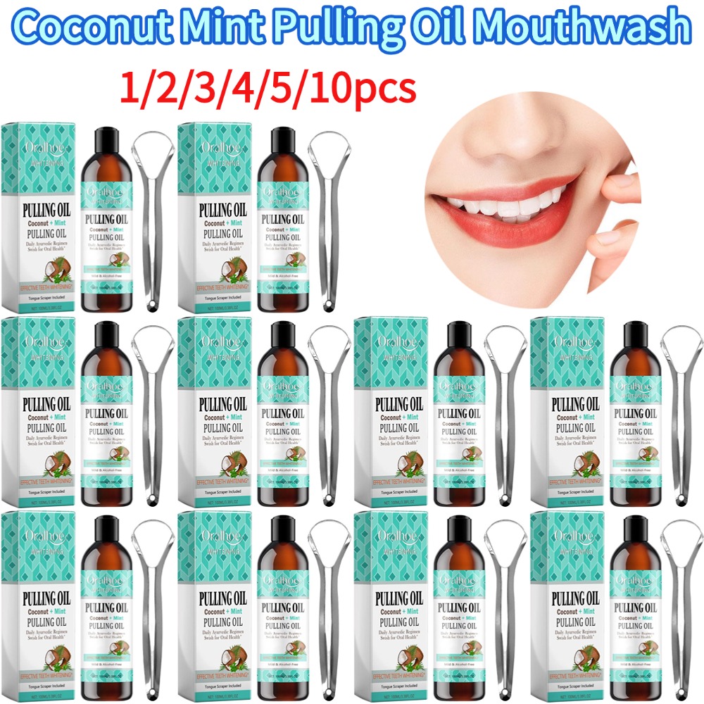 Kokosnuss-Minze-Ziehöl, Mundwa – Teeth Whitening Oil Pulling Bewertung und Preis